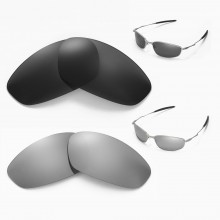 Walleva Titanium + Black Polarized Replacement Lenses For Oakley Whisker Sunglasses